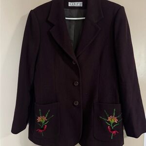 Embroidered Purple Women's Jacket